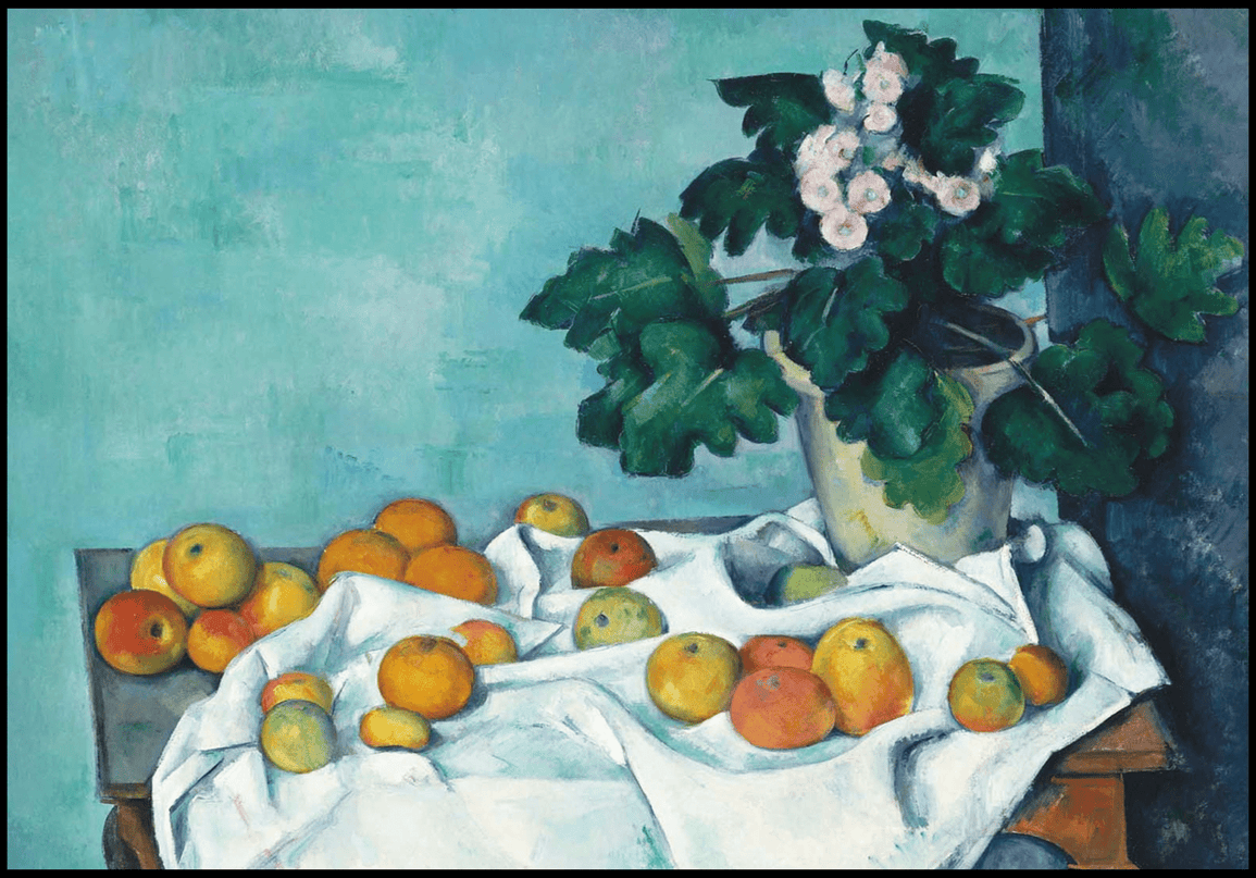 Paul Cézanne - Still Life with Apples and a Pot of Primroses