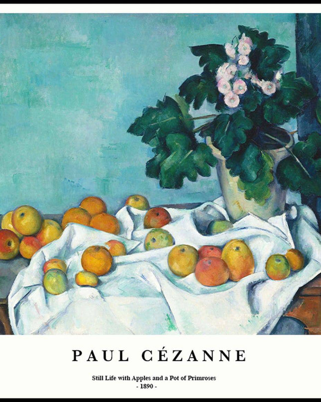 Paul Cézanne - Still Life with Apples and a Pot of Primroses Poster