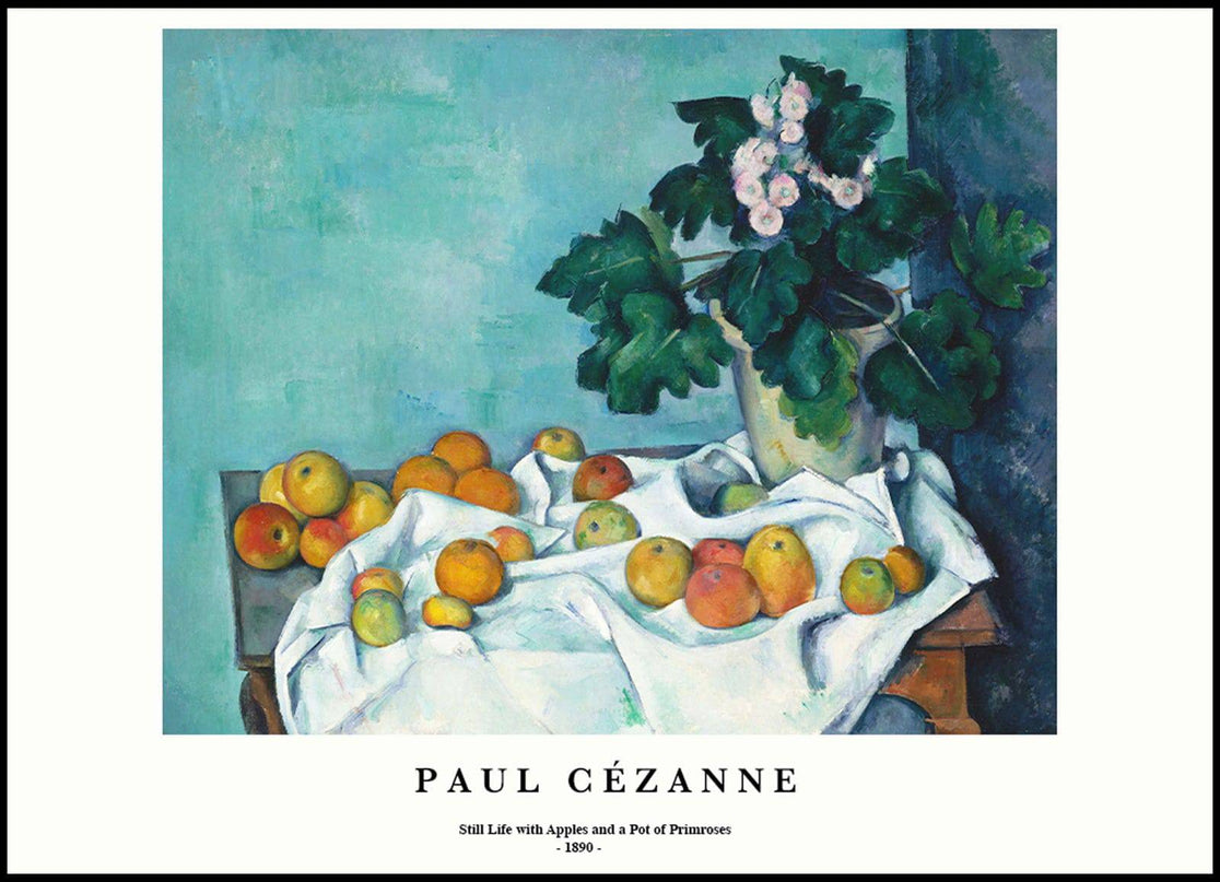 Paul Cézanne - Still Life with Apples and a Pot of Primroses Poster