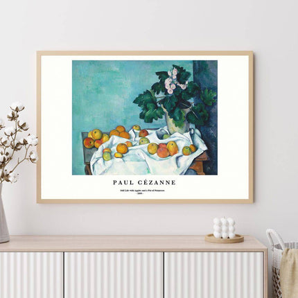 Paul Cézanne - Still Life with Apples and a Pot of Primroses Poster