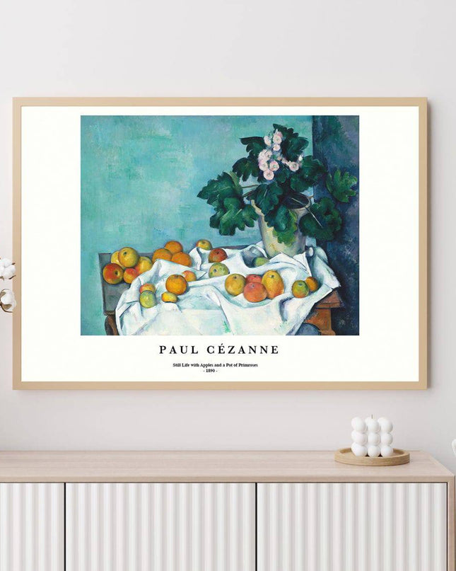 Paul Cézanne - Still Life with Apples and a Pot of Primroses Poster