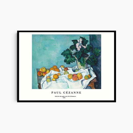 Paul Cézanne - Still Life with Apples and a Pot of Primroses Poster