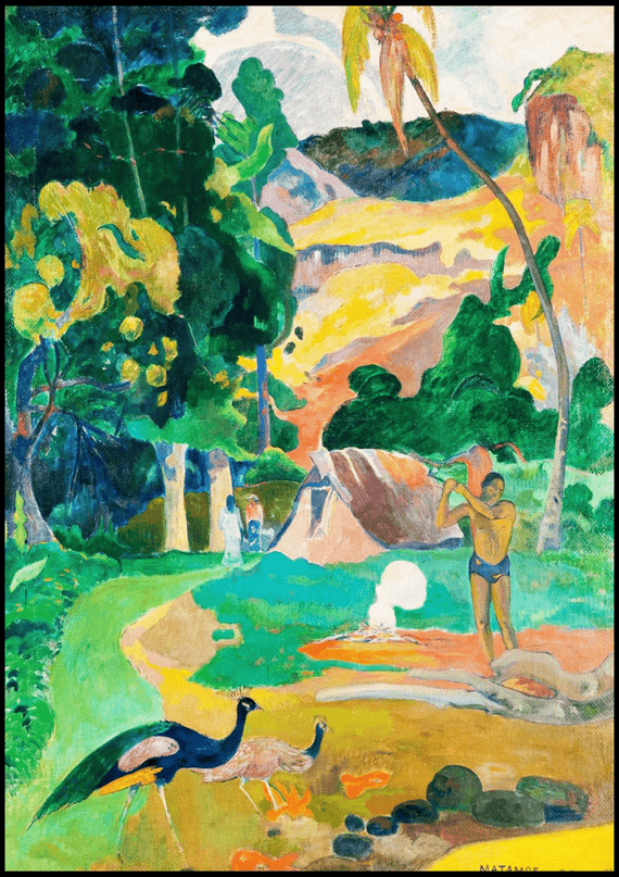 Paul Gauguin - Matamoe 'Death' Landscape with Peacocks