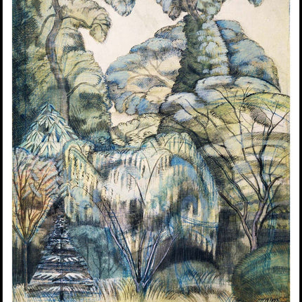 Paul Nash - Trees in Bird Garden Poster