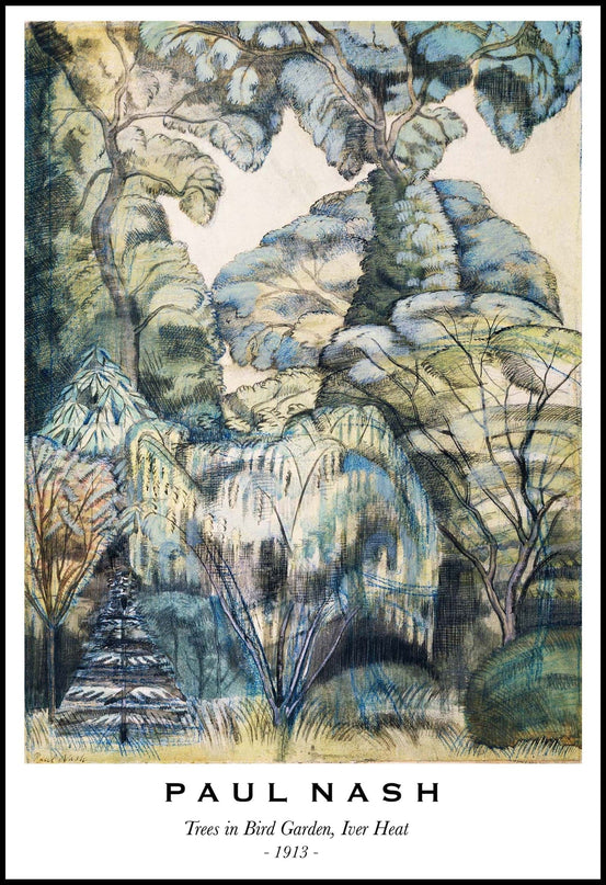 Paul Nash - Trees in Bird Garden Poster