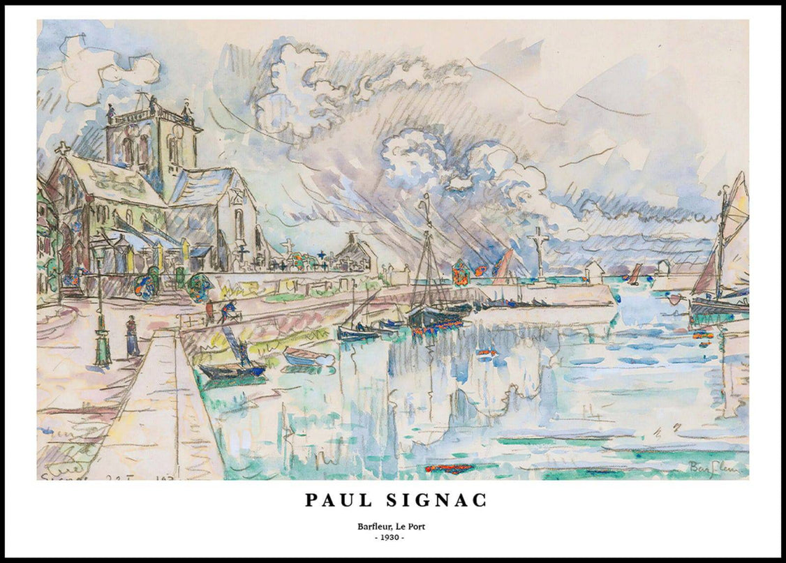 Paul Signac - Barfleur, Le Port Poster