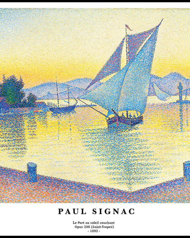 Paul Signac - Le Port au soleil couchant Opus 236 Poster