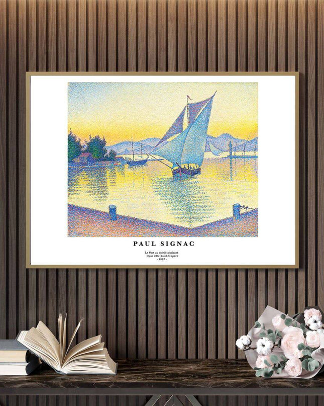 Paul Signac - Le Port au soleil couchant Opus 236 Poster
