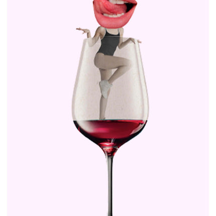 Pink Champagne Glass Poster