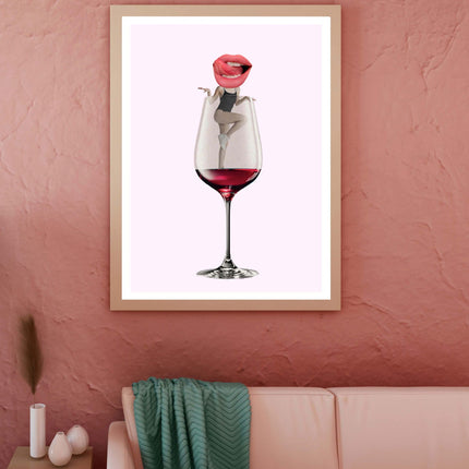 Pink Champagne Glass Poster