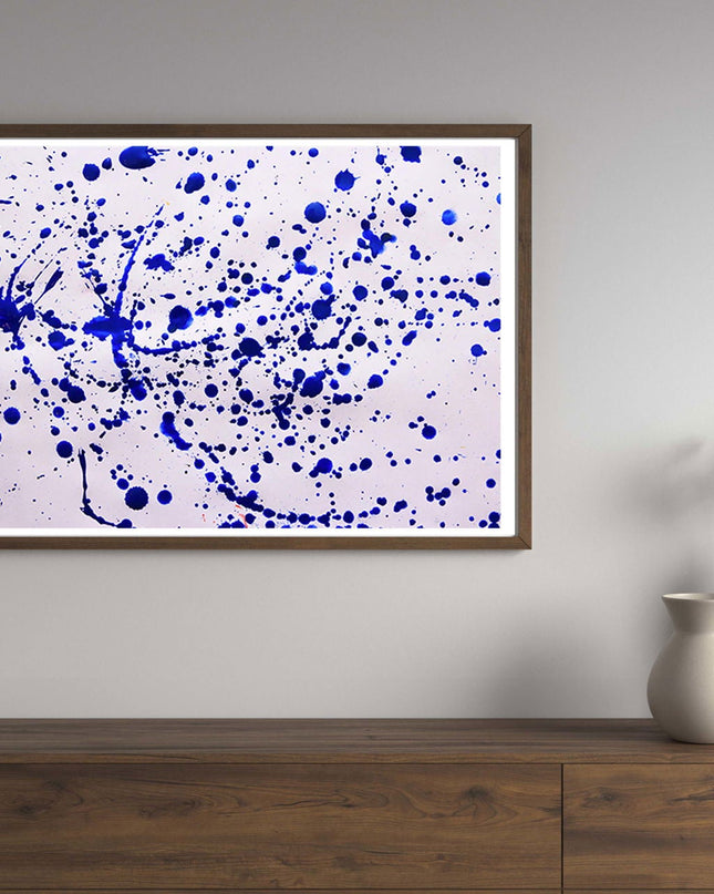 Pollock Inspired Blue Splash Poster