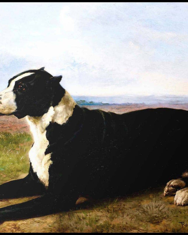 Rosa Bonheur - Portrait Of A Mastiff-Labrador In A Landscape