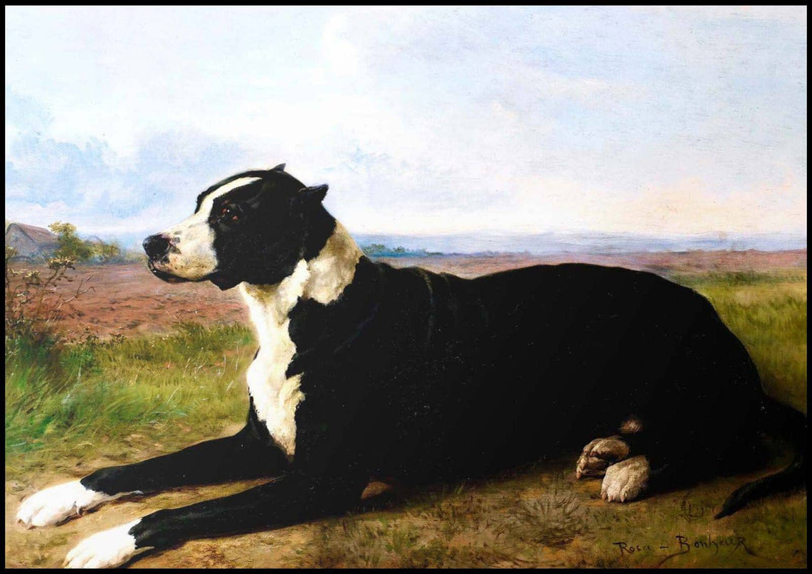 Rosa Bonheur - Portrait Of A Mastiff-Labrador In A Landscape