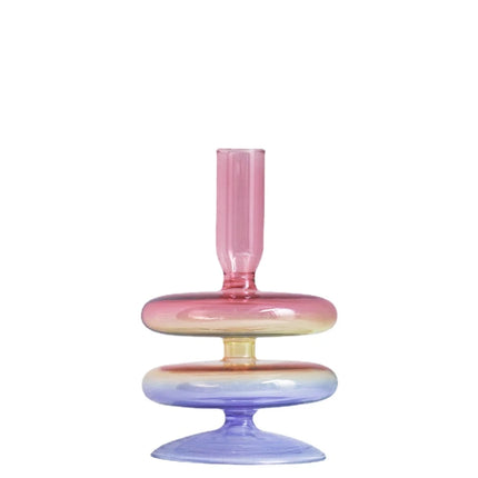 Floriddle Taper Candle Holders Glass Candlesticks for Home Wedding Table Decoration Glass Vase Table Bookshelf Candles Stand 3colors-tier
