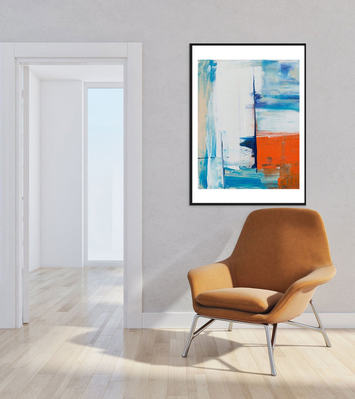 Shades of Blue Brush Strokes Poster