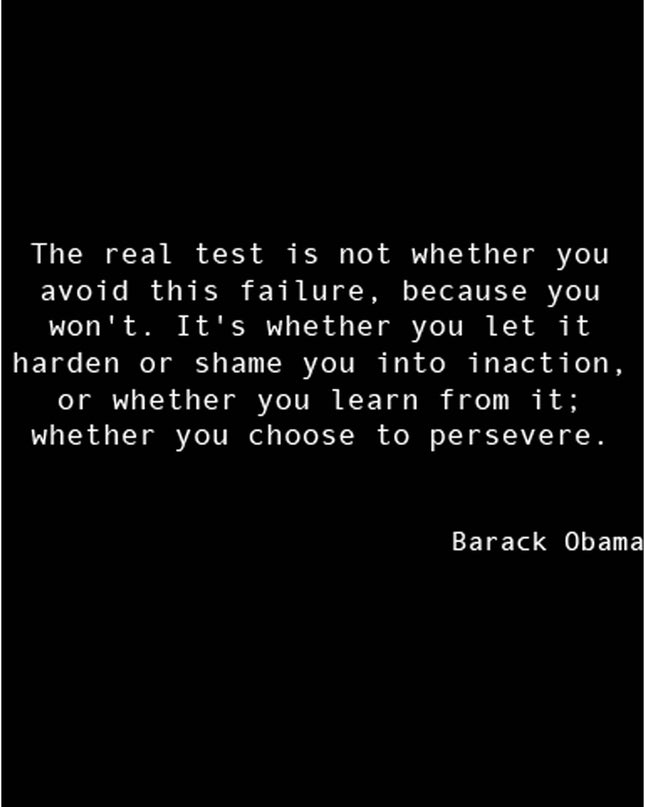 The real test is not whether you avoid this failure...Poster