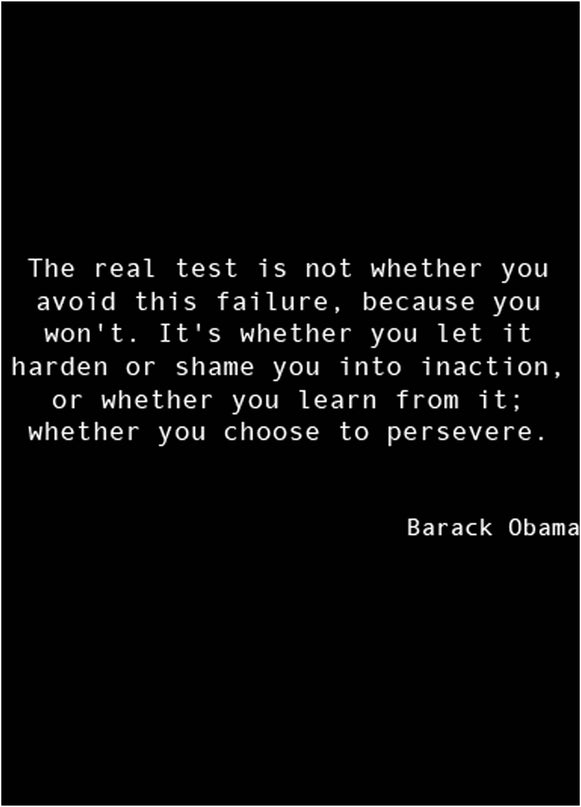 The real test is not whether you avoid this failure...Poster