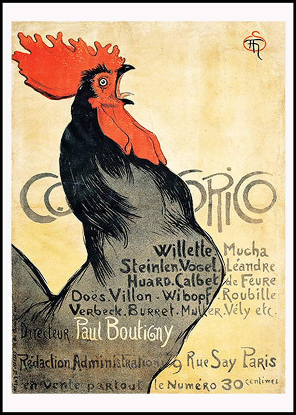 Théophile Alexandre Steinlen - Cocorico Poster