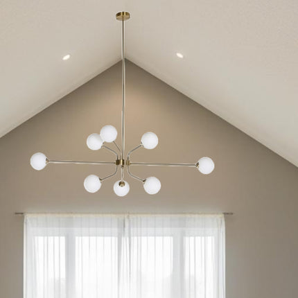 Ceiling Light DKD Home Decor White Golden Metal Crystal 9 W 110 x 38 x 38 cm