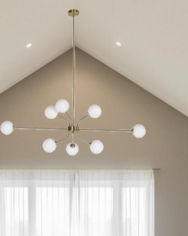 Ceiling Light DKD Home Decor White Golden Metal Crystal 9 W 110 x 38 x 38 cm