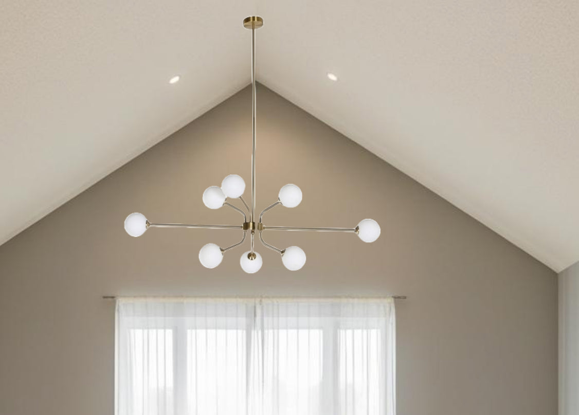 Ceiling Light DKD Home Decor White Golden Metal Crystal 9 W 110 x 38 x 38 cm