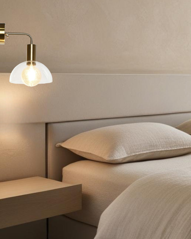 Wall Lamp Golden Metal Crystal