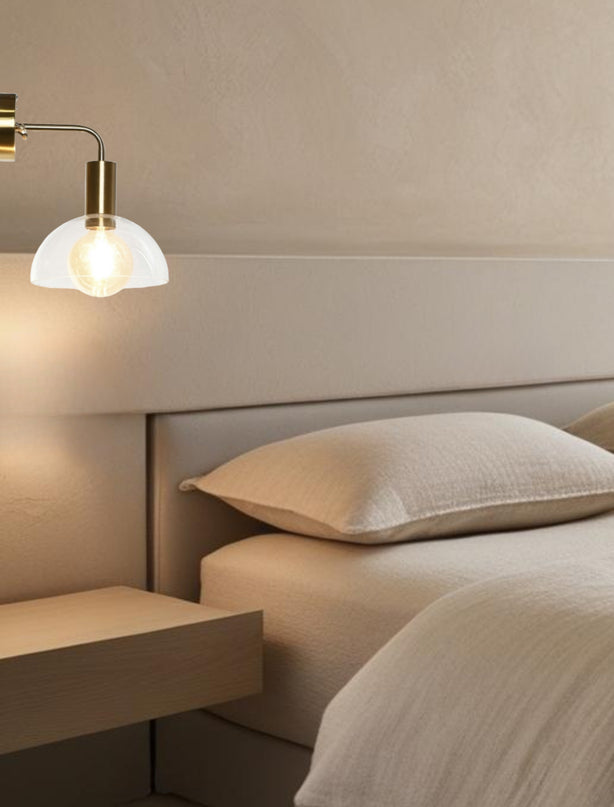 Wall Lamp Golden Metal Crystal