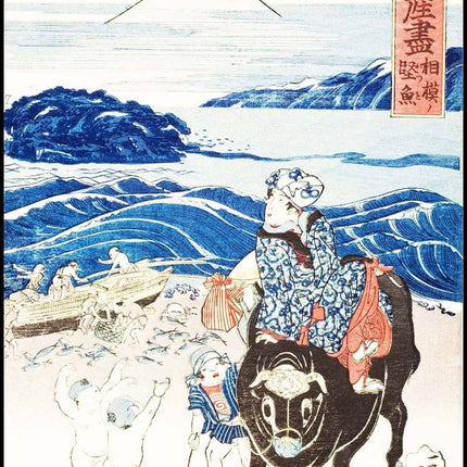 Utagawa Kuniyoshi - Sagami: Fisherman unloading Bonito