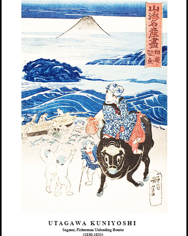 Utagawa Kuniyoshi - Sagami: Fisherman unloading Bonito Poster