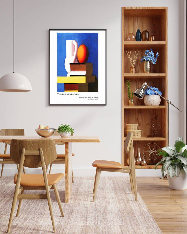 Vilhem Lundstrom - Still Life with White Jar, Orange and Book Poster