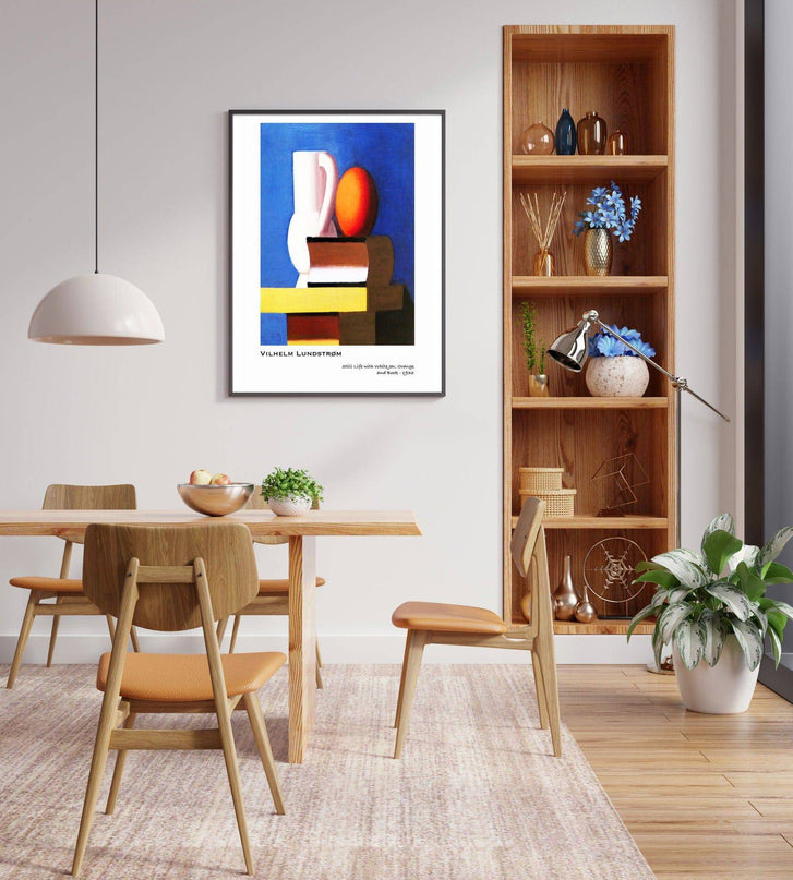 Vilhem Lundstrom - Still Life with White Jar, Orange and Book Poster