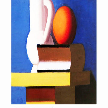 Vilhem Lundstrom - Still Life with White Jar, Orange and Book Poster