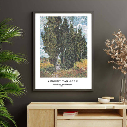 Vincent Van Gogh - Cypresses with Two Female Figures Poster