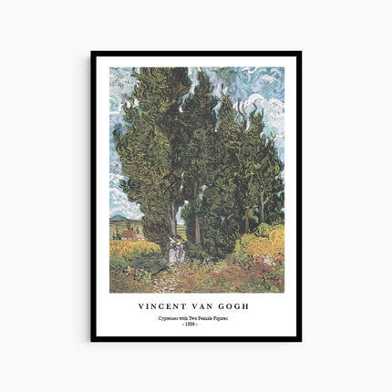 Vincent Van Gogh - Cypresses with Two Female Figures Poster