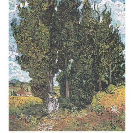 Vincent Van Gogh - Cypresses with Two Female Figures Poster