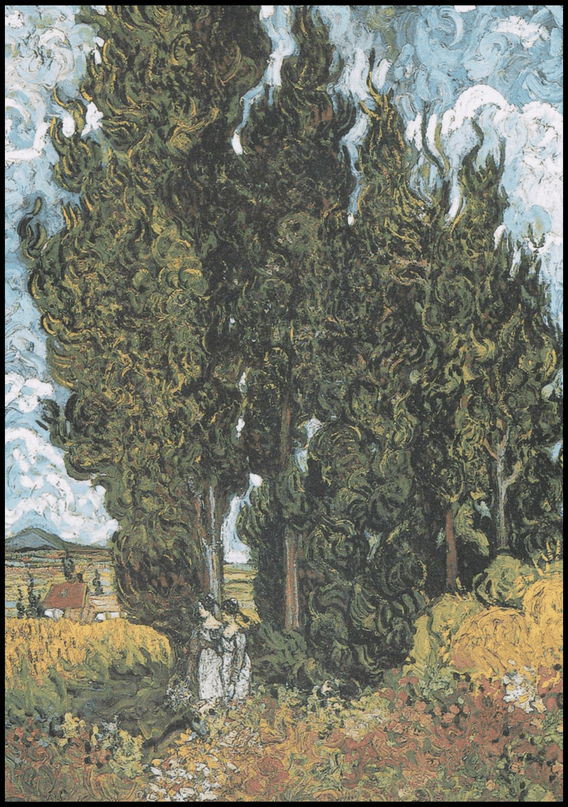 Vincent Van Gogh - Cypresses with Two Figures
