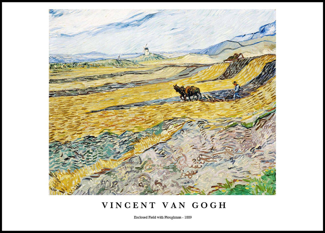 Vincent Van Gogh - Enclosed Field with Ploughman Poster
