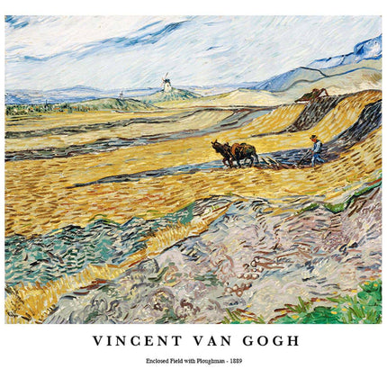 Vincent Van Gogh - Enclosed Field with Ploughman Poster