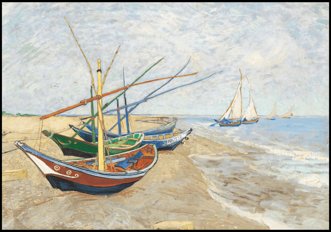 Vincent Van Gogh - Fishing Boats on the Beach at Saintes-Maries