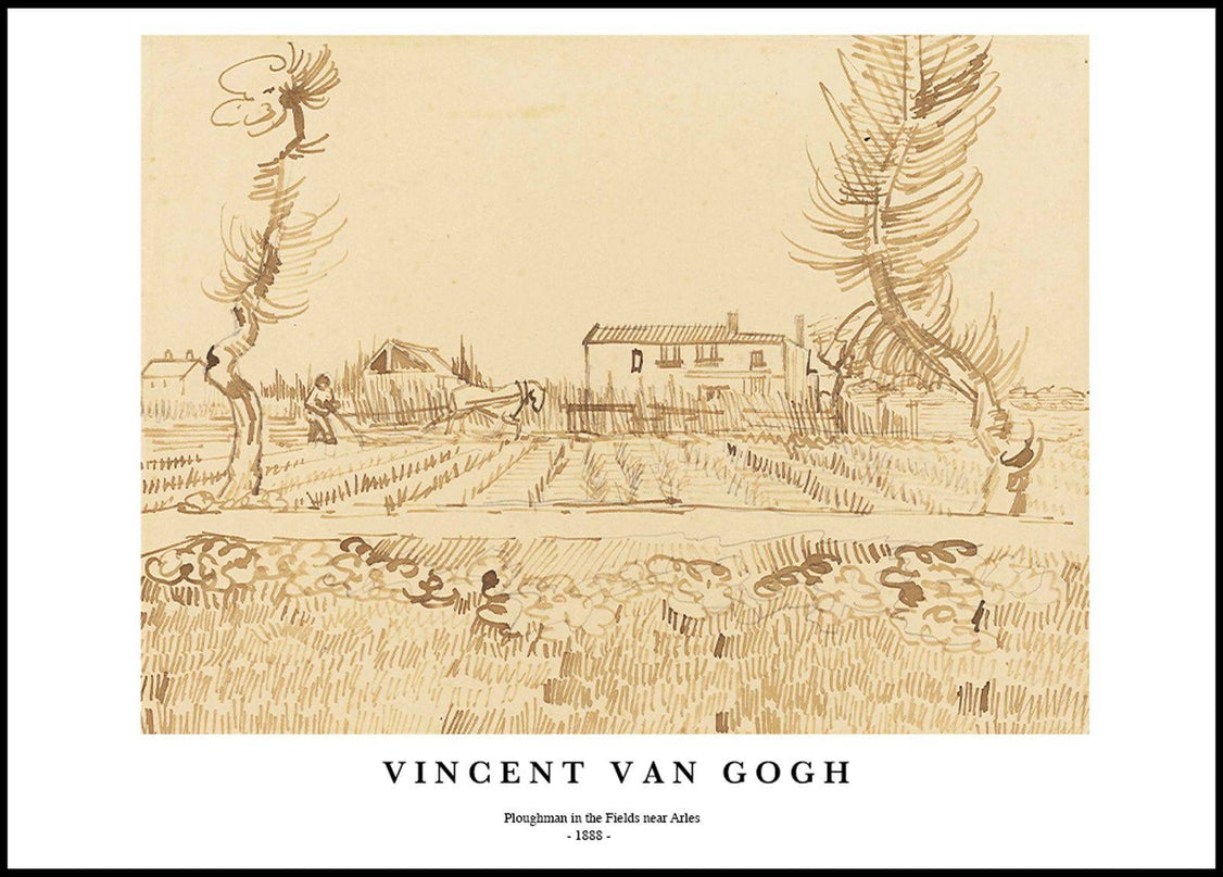 Vincent Van Gogh - Ploughman in the Fields near Arles Poster