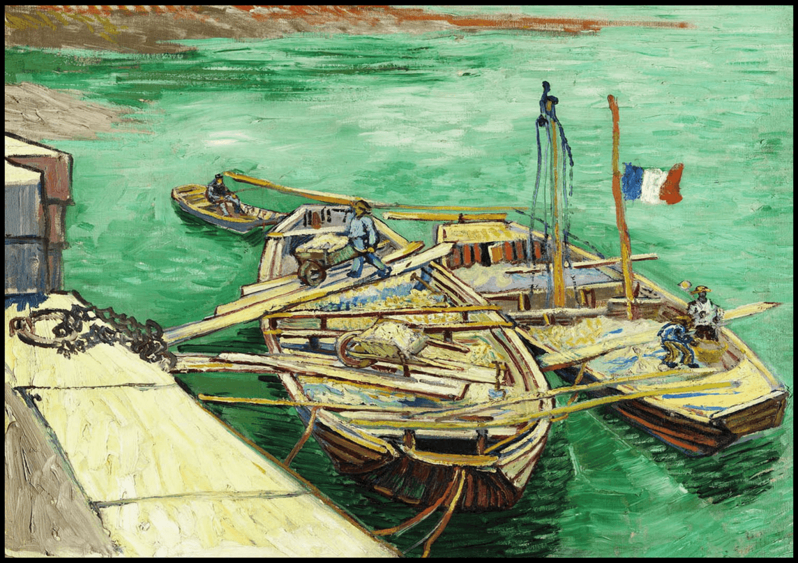 Vincent Van Gogh - Quay with Men Unloading Sand Barges