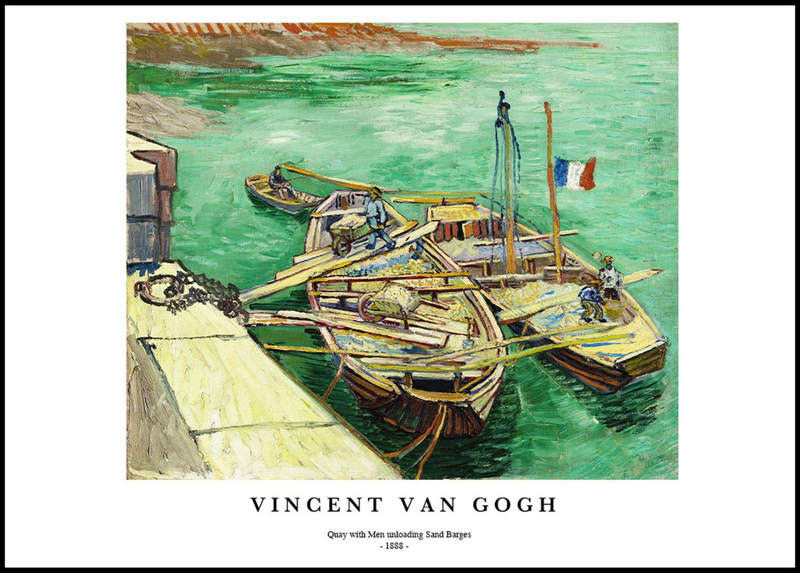 Vincent Van Gogh - Quay with Men Unloading Sand Barges Poster