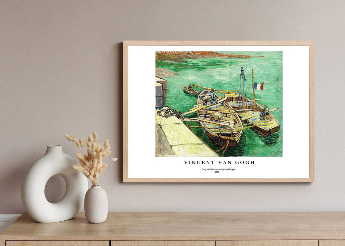 Vincent Van Gogh - Quay with Men Unloading Sand Barges Poster