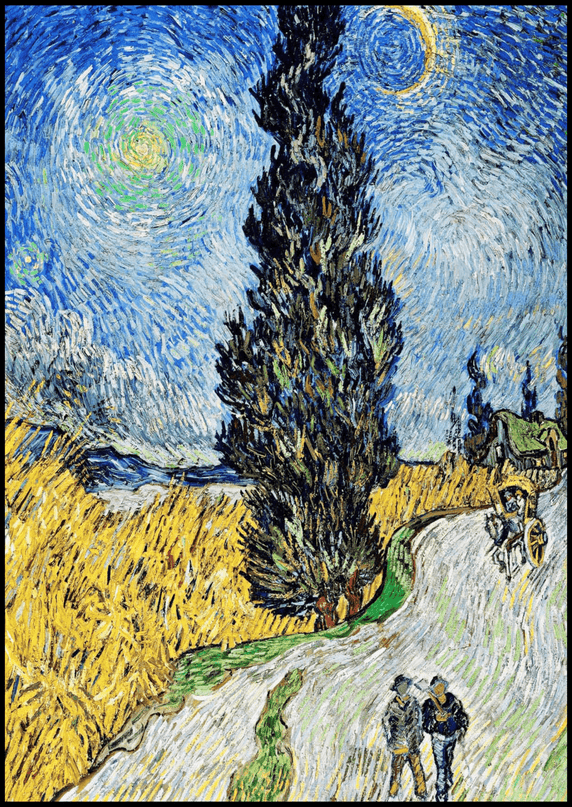 Vincent Van Gogh - Road with Cypress and Star