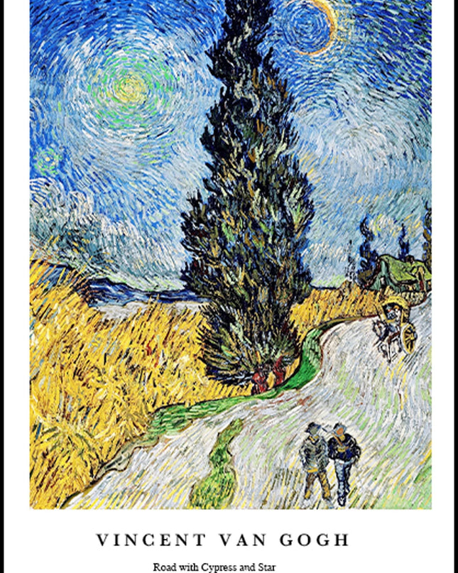 Vincent Van Gogh - Road with Cypress and Star Poster