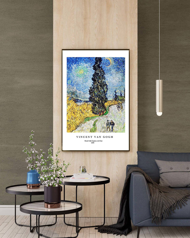 Vincent Van Gogh - Road with Cypress and Star Poster