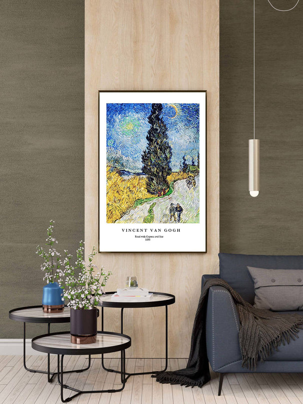Vincent Van Gogh - Road with Cypress and Star Poster