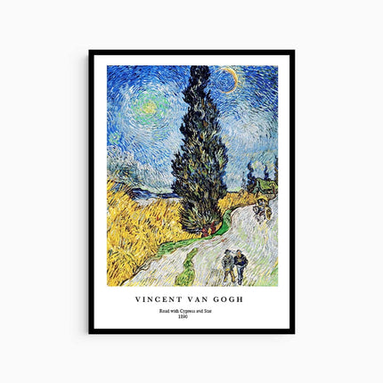 Vincent Van Gogh - Road with Cypress and Star Poster