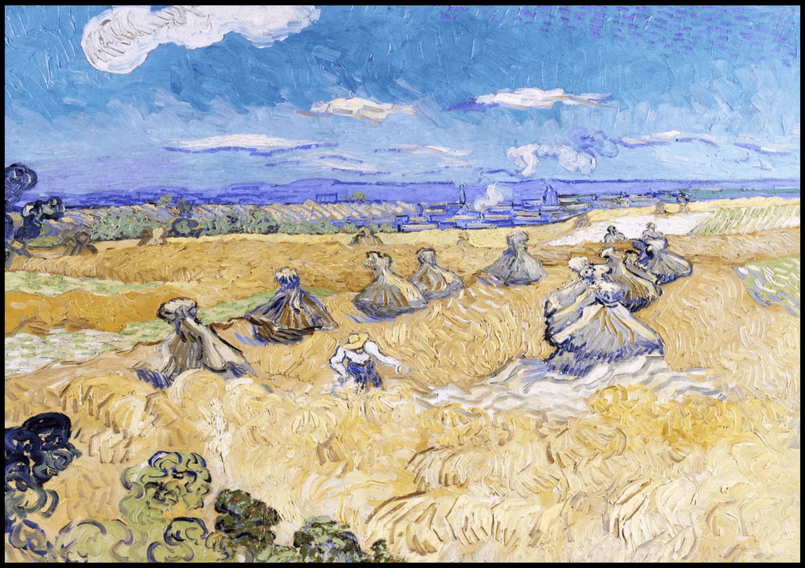 Vincent Van Gogh - Wheat Stacks with Reaper