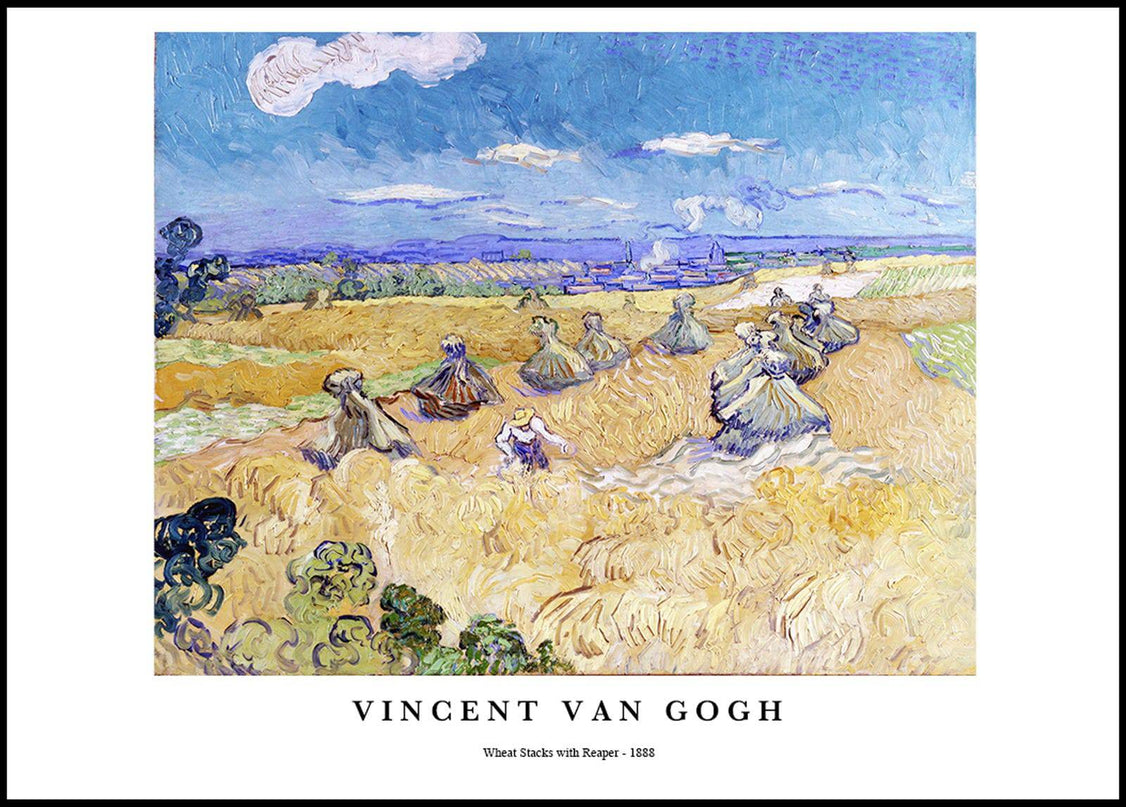 Vincent Van Gogh - Wheat Stacks with Reaper Poster